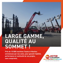 Location de matériel de manutention fiable et sans interruption avec ACTIS Location